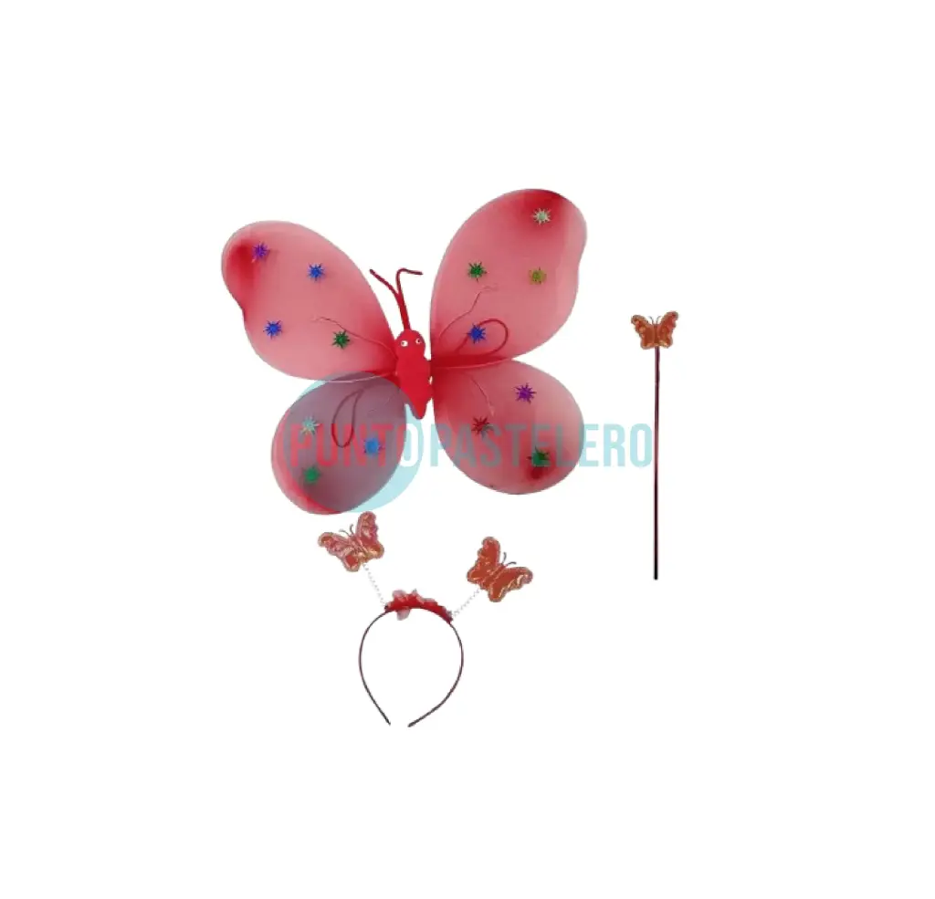 SET MARIPOSA CON LUZ (ALA - VINCHA - VARITA)