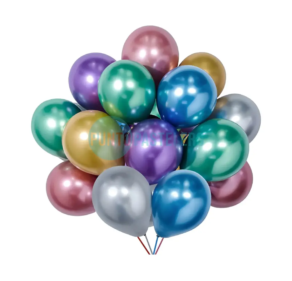 GLOBO BALLONS CROMADO MULTICOLOR 12" (2.8 GR.) (X 50 U.) 