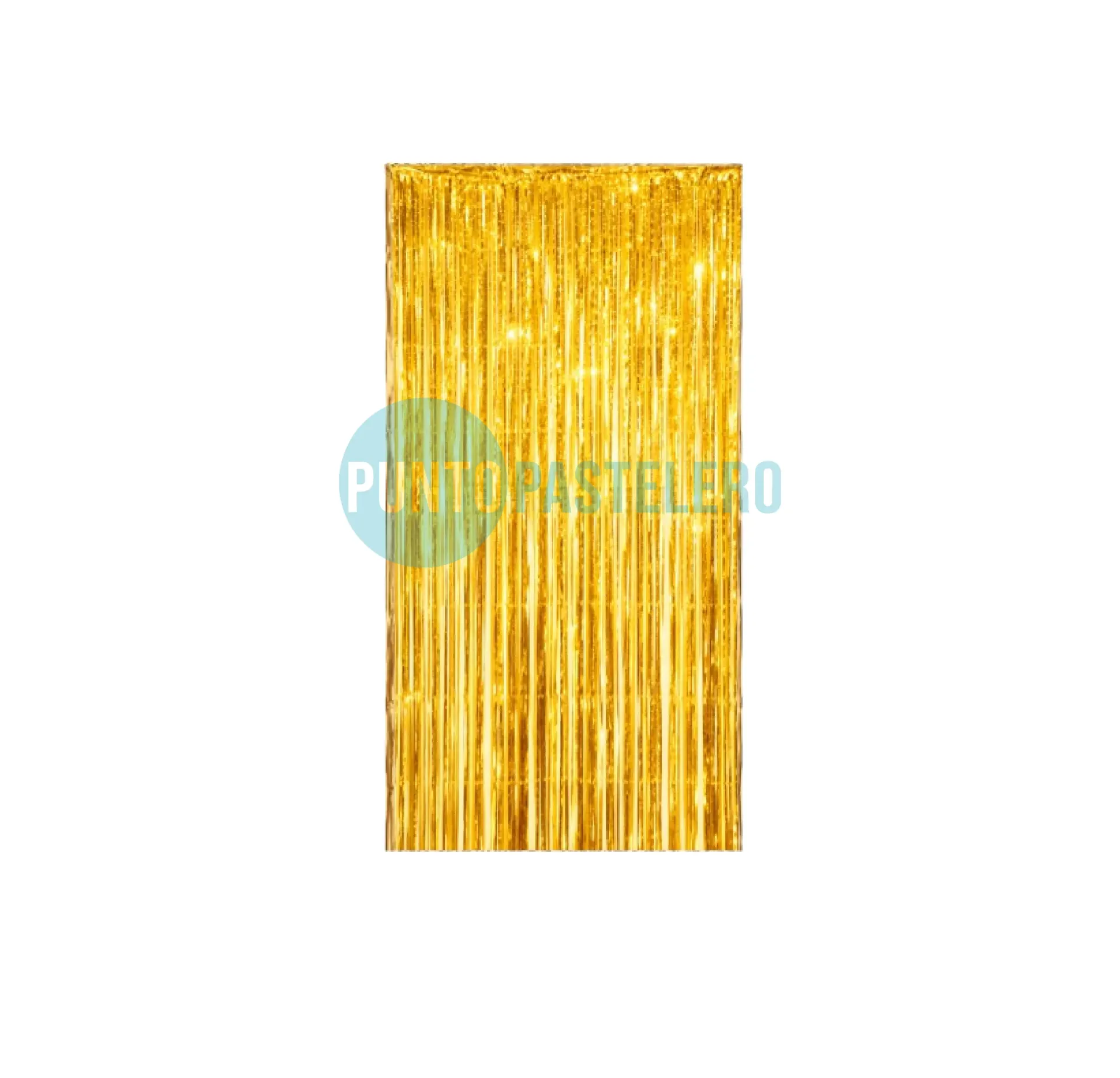 CORTINA METALIZADA LASER DORADO FOIL FRINGE (1 X 2 MT.)