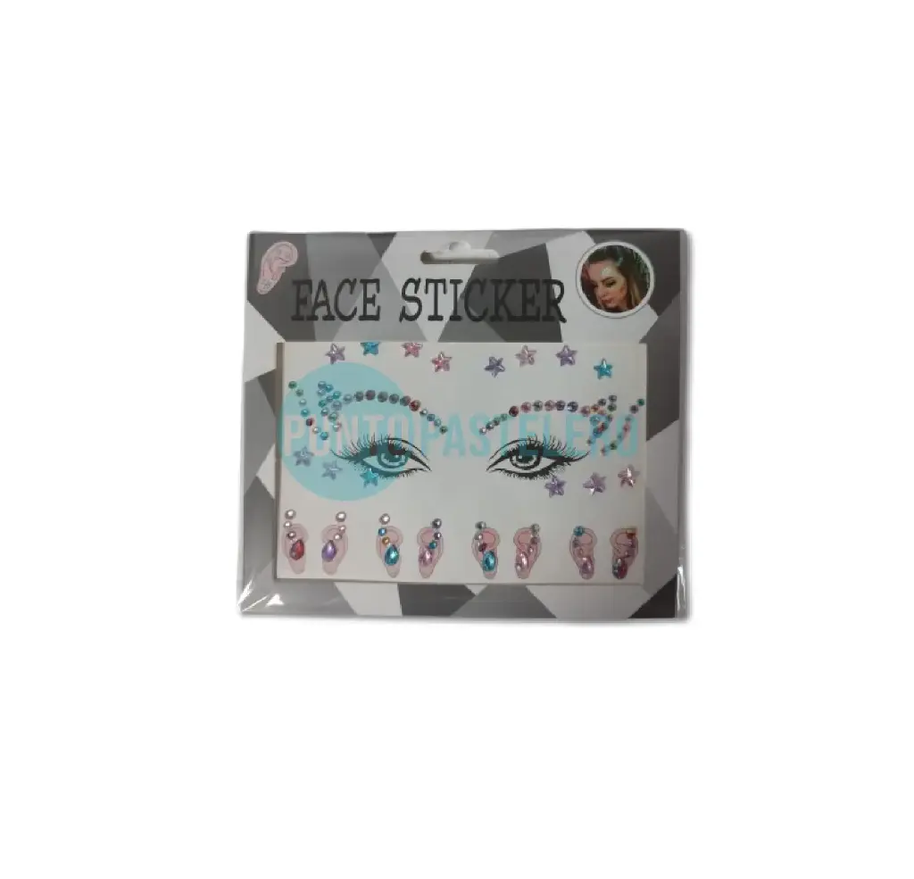 CRISTALES AUTOADHESIVOS STRASS SURTIDOS PARA ROSTRO Y OREJAS