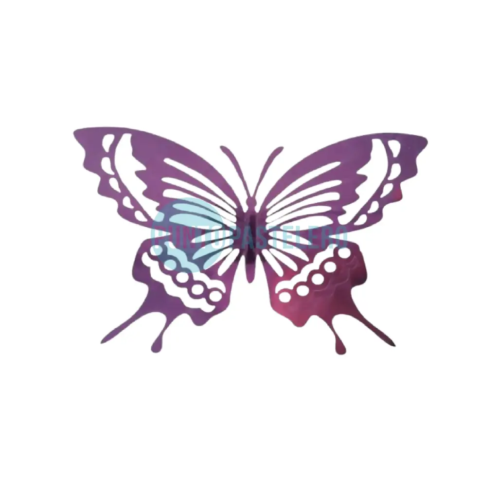 MARIPOSAS TROQUELADAS ROSA METALIZADO (6 U.)