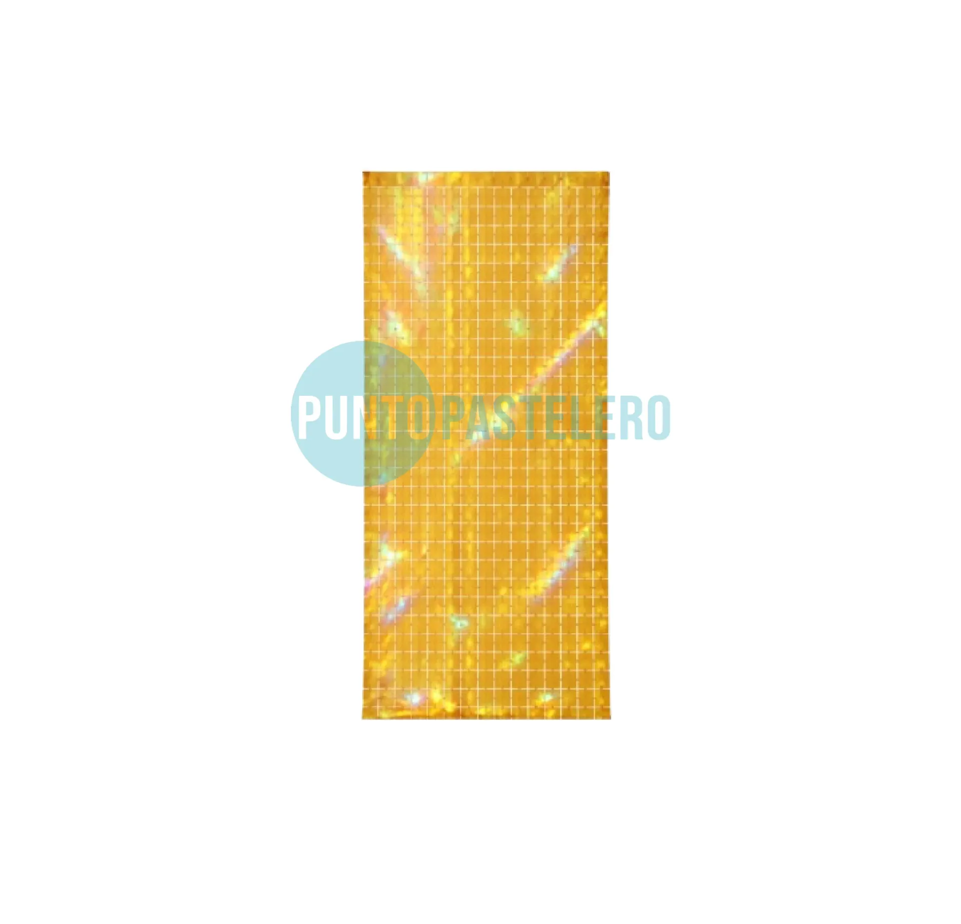 CORTINA METALIZADA BRICK WALL CHICO LASER DORADO (1 X 2 MT.)
