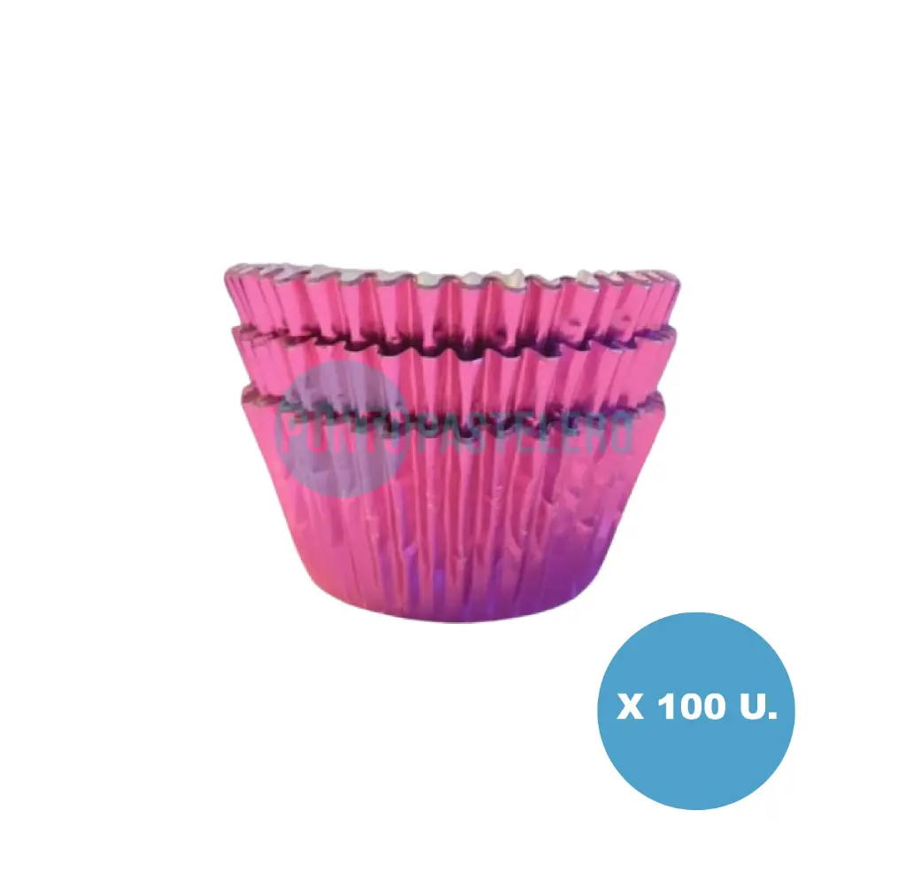 PIROTIN CUPCAKE Nº7 METALIZADO FUCSIA (X 100 U.)