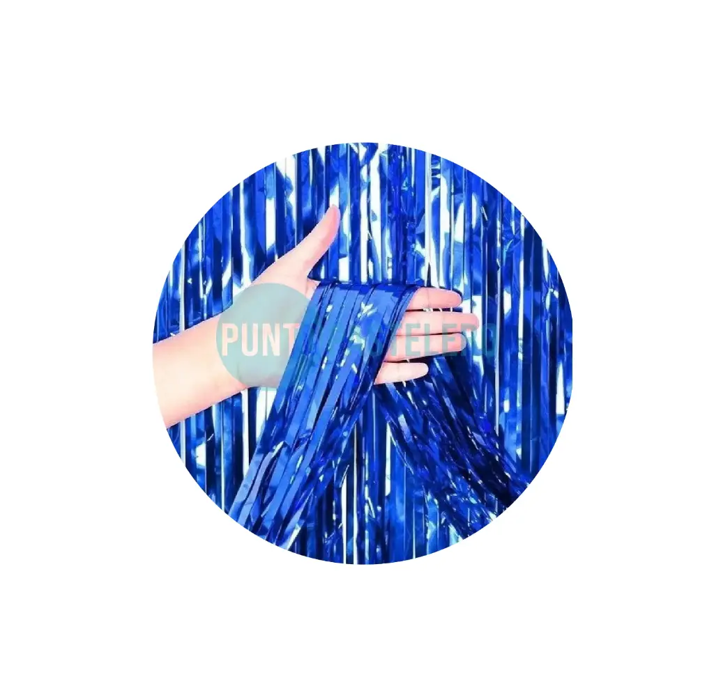 CORTINA METALIZADA AZUL FOIL FRINGE (1 X 2 MT.)