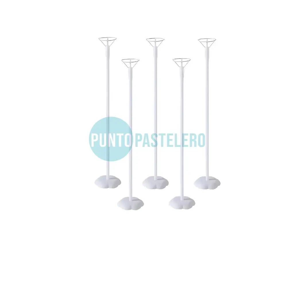 [00113600X1] PALITO SOPORTE PORTAGLOBO REFORZADO 40 CM + CHUPETE + BASE FORMA DE FLOR (X U.)