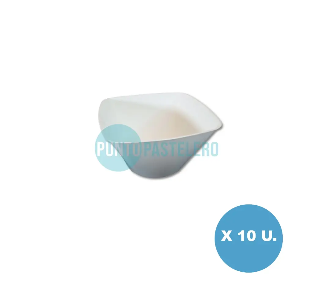BOWL CUADRADO BLANCO KOVALPLAST (10 U.)
