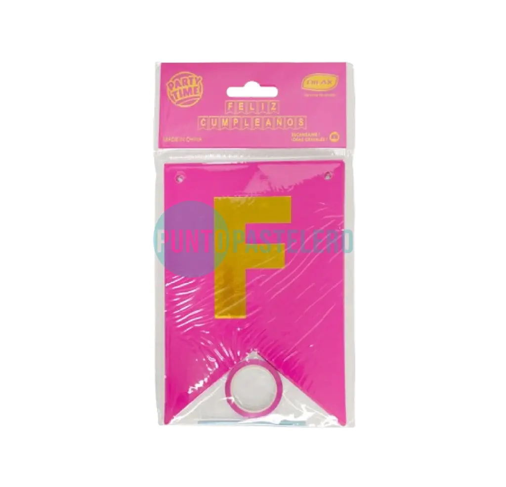 BANDERIN FELIZ CUMPLEAÑOS FUCSIA