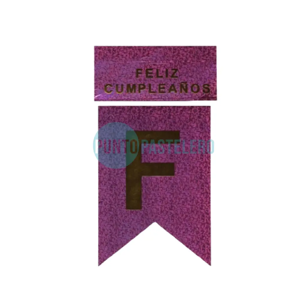 BANDERIN FELIZ CUMPLEAÑOS GLITTER FUCSIA