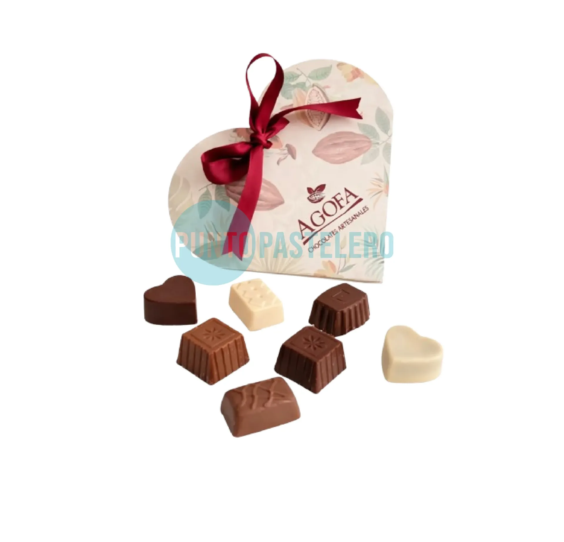 ESTUCHE CORAZON CHICO BOMBONES RELLENOS AGOFA (X 80 GR.)