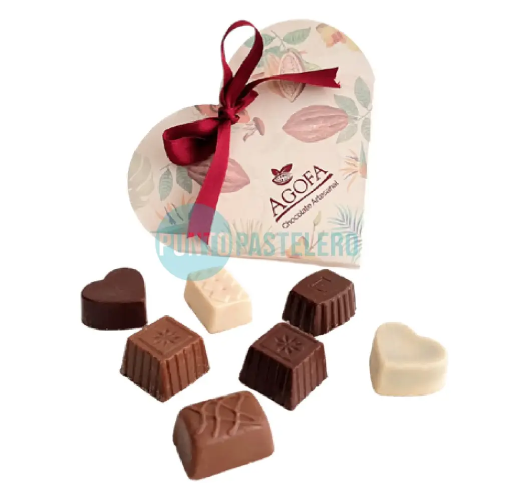 ESTUCHE CORAZON CHICO BOMBONES RELLENOS AGOFA (X 80 GR.)