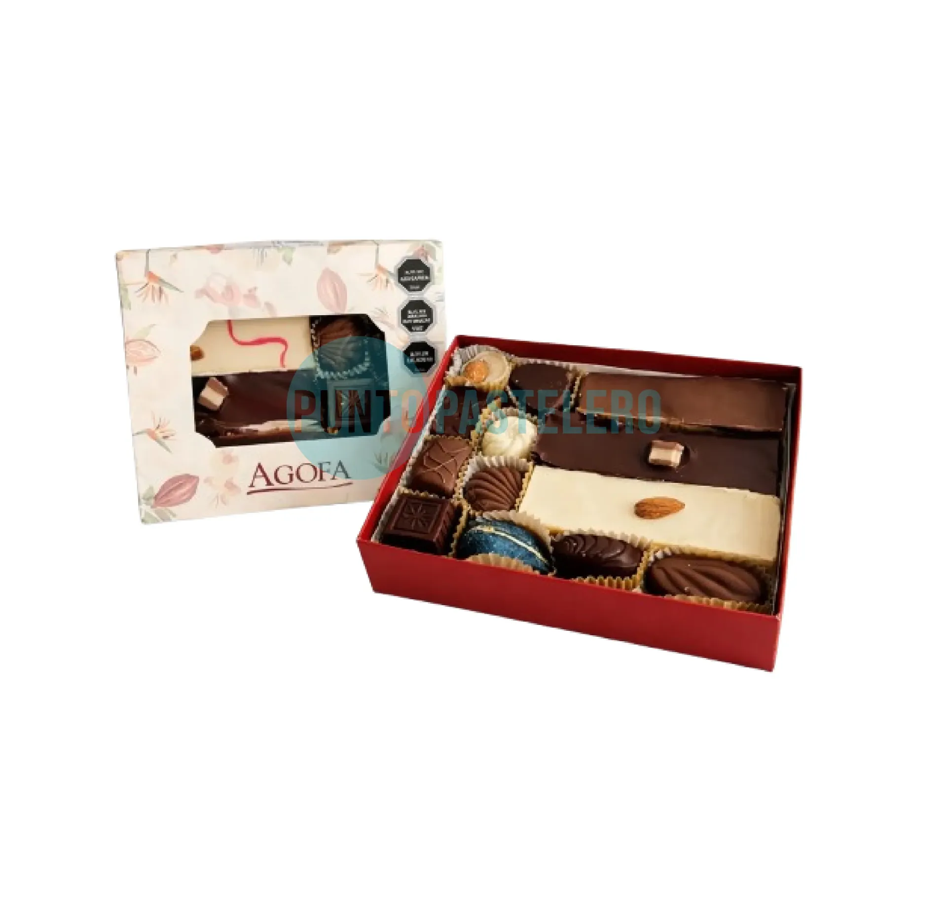 ESTUCHE VISOR CON CHOCOLATES SURTIDO CHICO AGOFA (X 250 GR.)