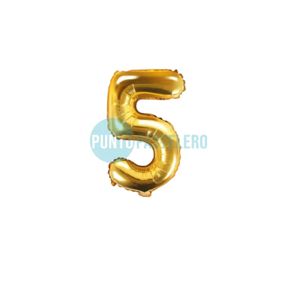 [7798194155394] GLOBO NUMERO 5 - 70 CM - DORADO (DILAX)