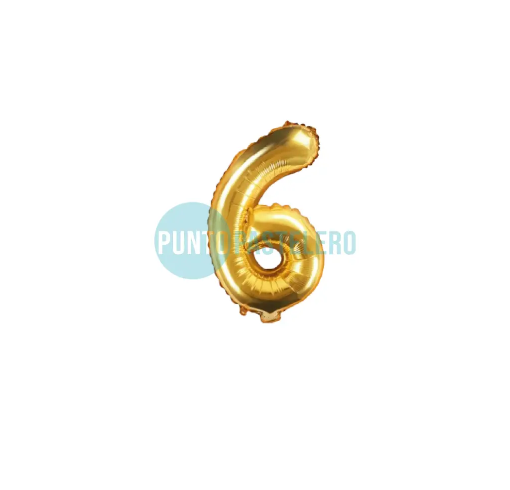 [7798194155417] GLOBO NUMERO 6 - 70 CM - DORADO (DILAX)