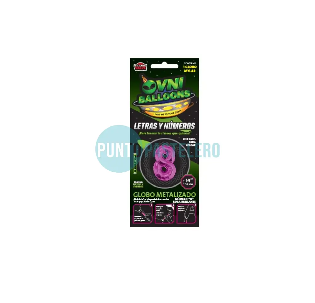 GLOBO NUMERO 8 - 40 CM - FUCSIA (OVNI BALLOONS)