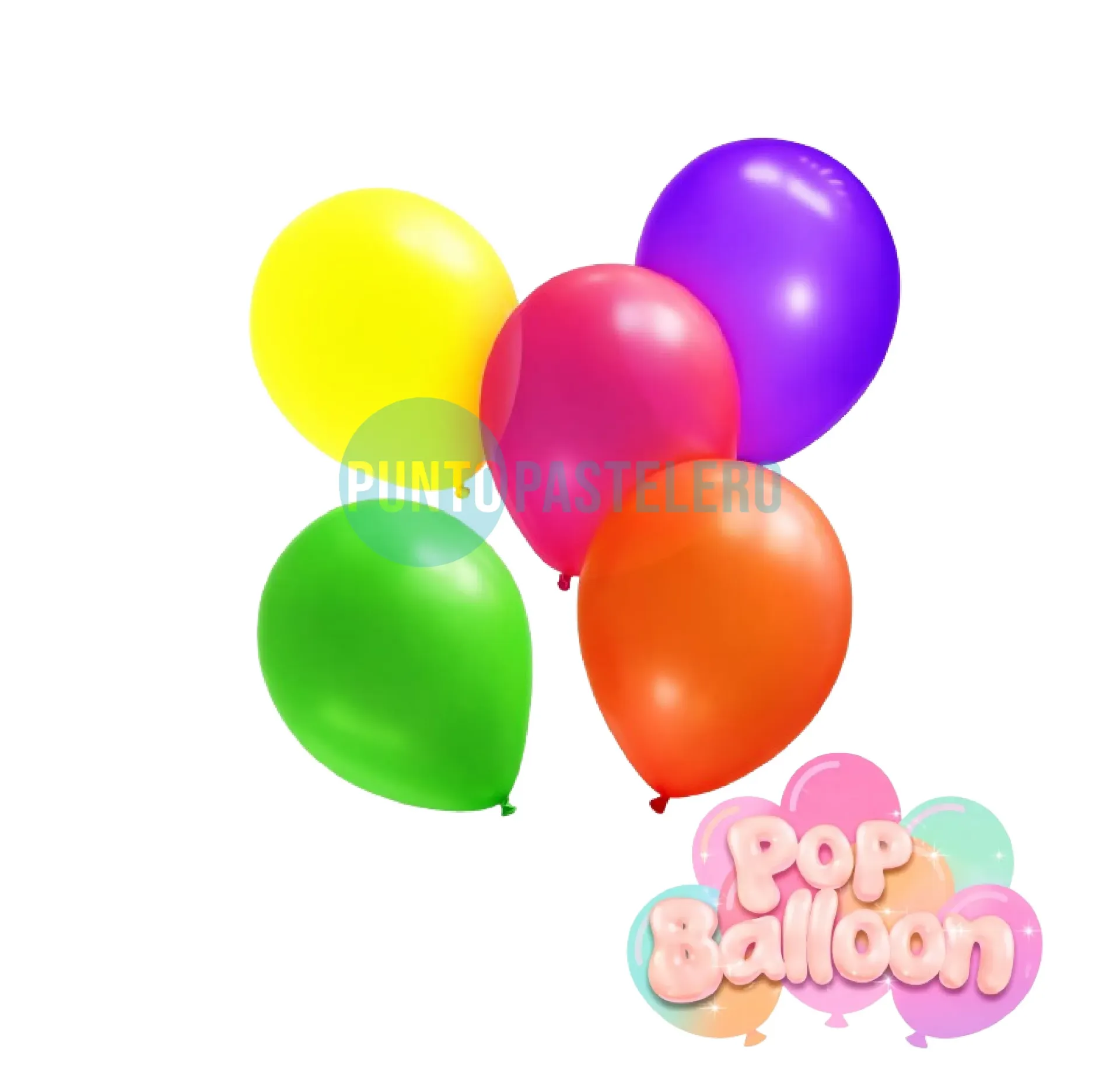 GLOBOS FLUO LATEX POP BALLOON 10" (X 50 U.)