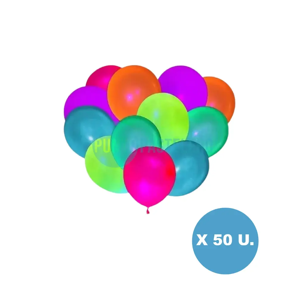 GLOBOS FLUO LATEX POP BALLOON 10" (X 50 U.)