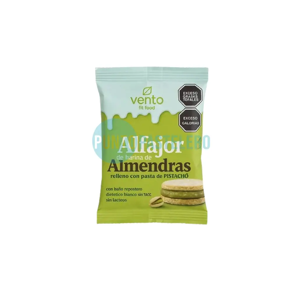 ALFAJOR DE PISTACHOS VENTO FIT CON HARINA DE ALMENDRAS (KETO)