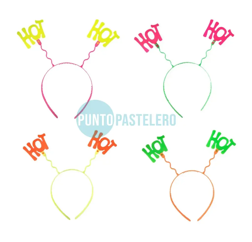 VINCHA PLASTICA FLUO HOT (4 U.)