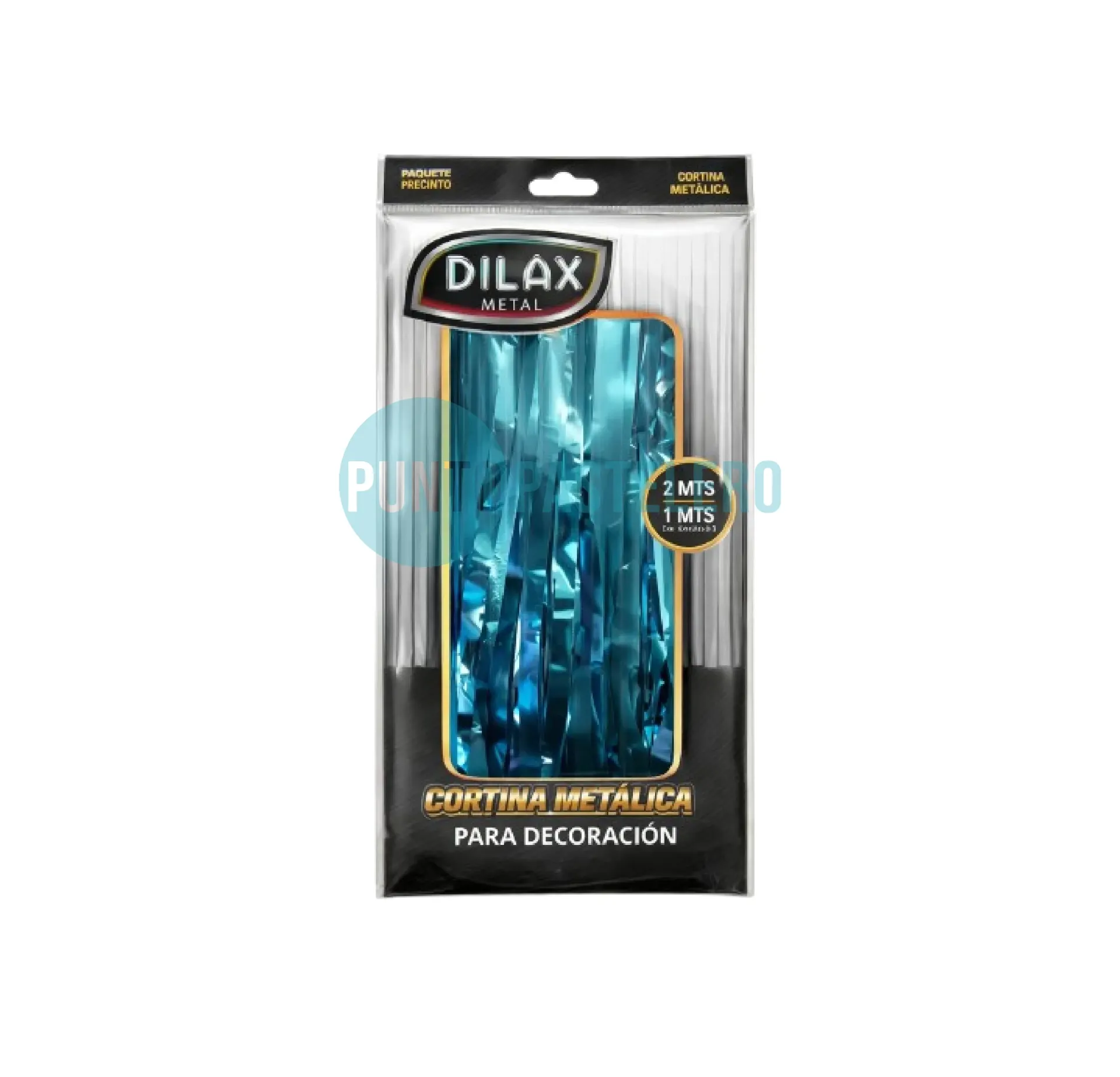 [6098194172874] CORTINA METALIZADA CELESTE DILAX (1 X 2 MT.)