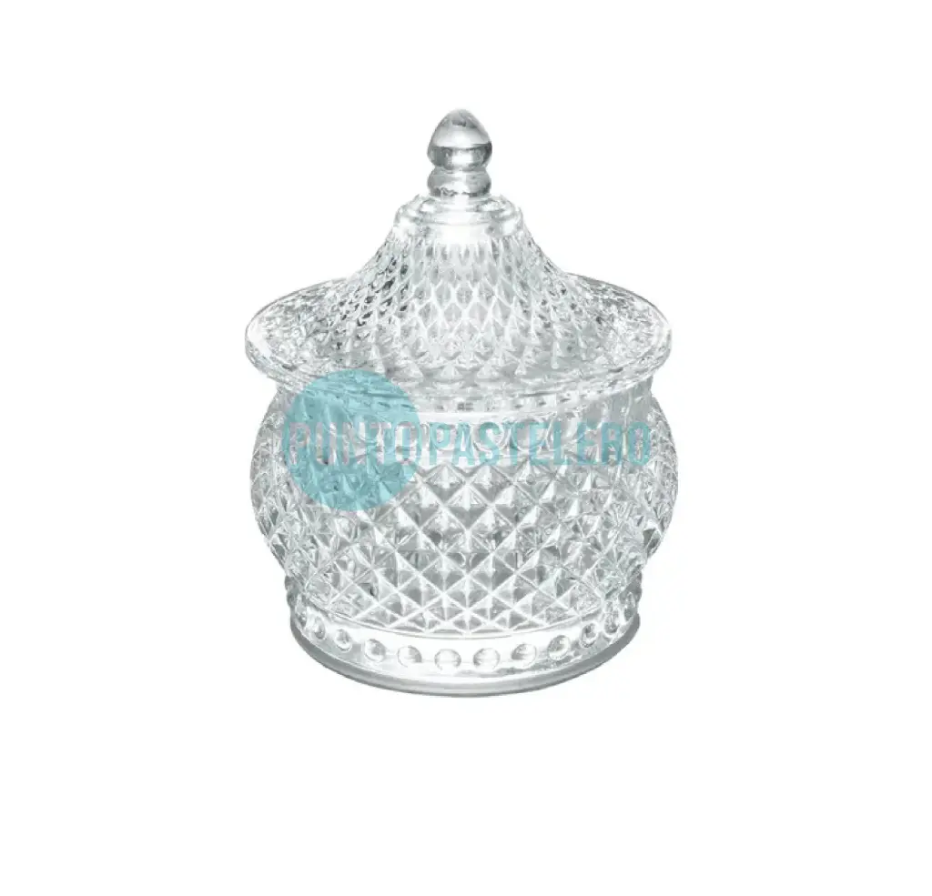 CARAMELERA BOMBONERA DE VIDRIO LABRADA ROMBOS