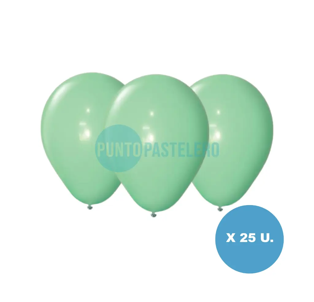 PACK GLOBO FIESTA LOCA VERDE PASTEL 12" (X 25 U.)