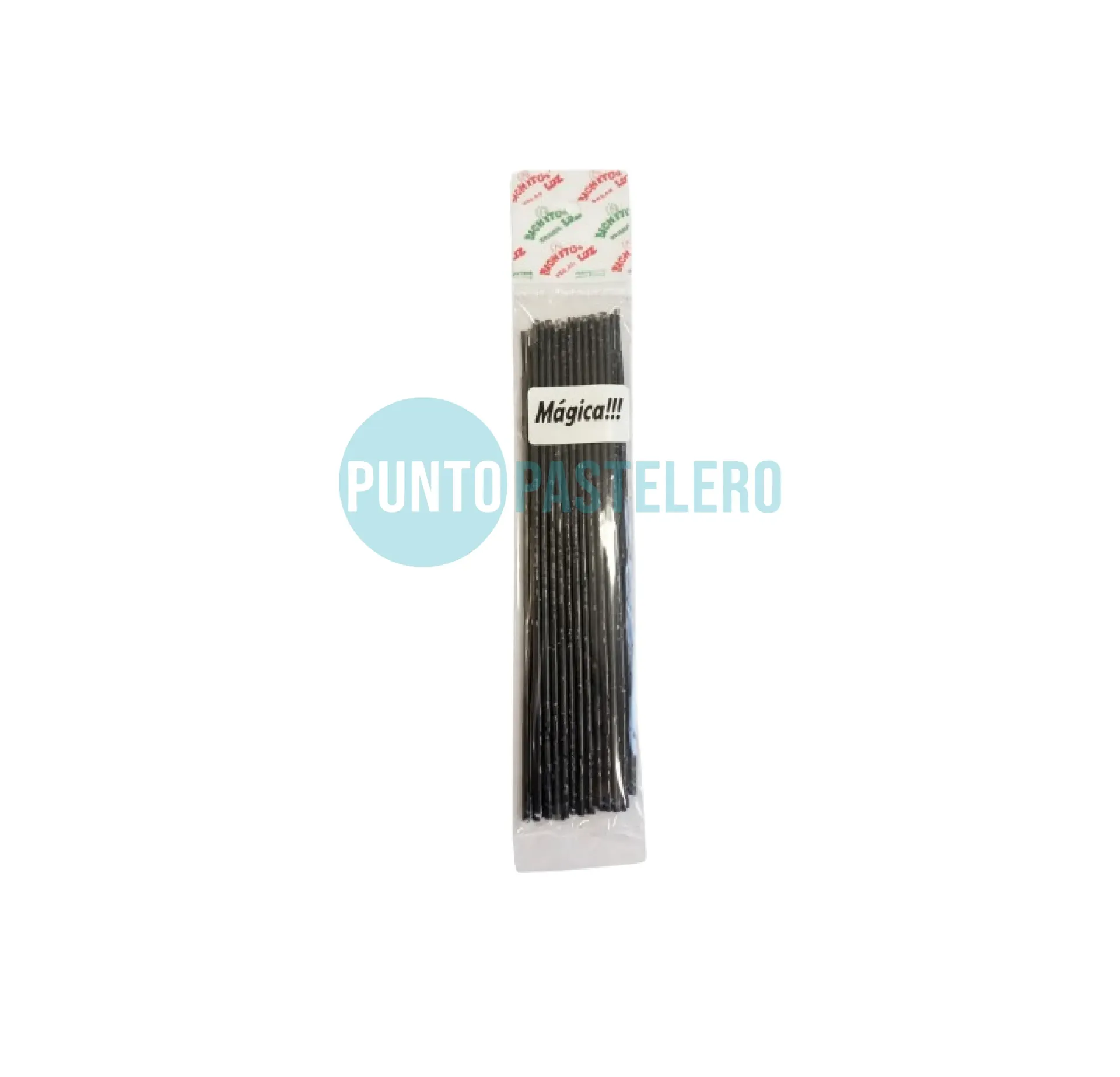 PACK VELA FINITA BICHITO DE LUZ NEGRO 15 CM (X 24 U.)