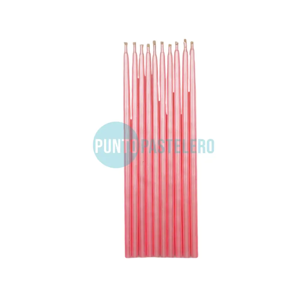 PACK VELA PERLADA 15 CM ROSA (X 10 U.)