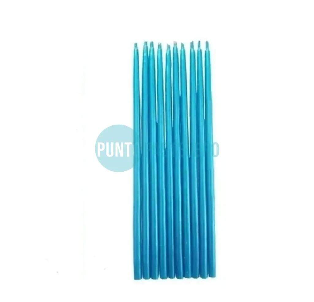 PACK VELA PERLADA 15 CM TURQUESA (X 10 U.)