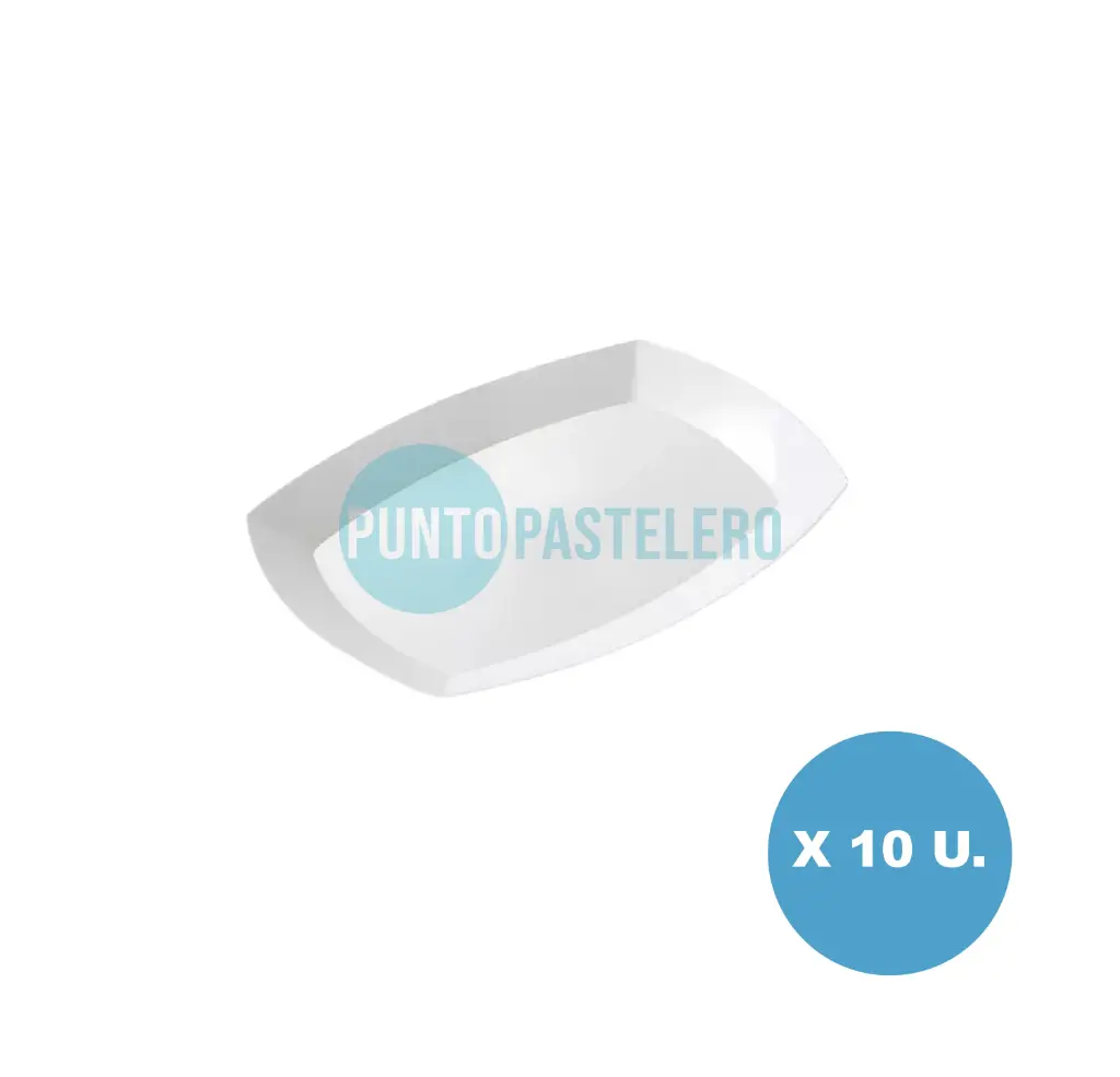 [7798098704438] PLATO BANDEJA KOVALPLAST 20X28 BLANCO (10 U.)