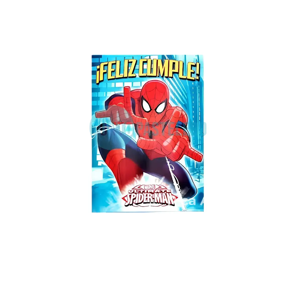 AFICHE FELIZ CUMPLE HOMBRE ARAÑA