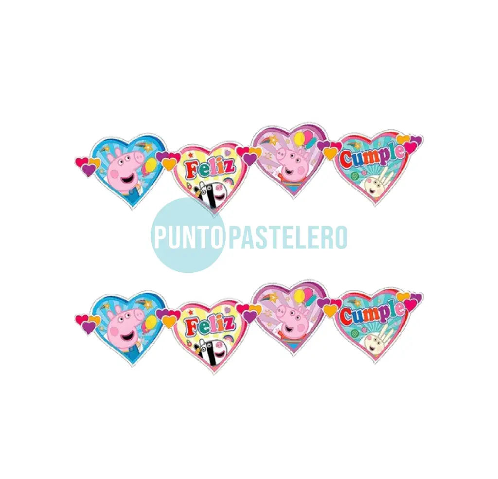 BANDERIN ARTICULADO FELIZ CUMPLEAÑOS PEPPA PIG