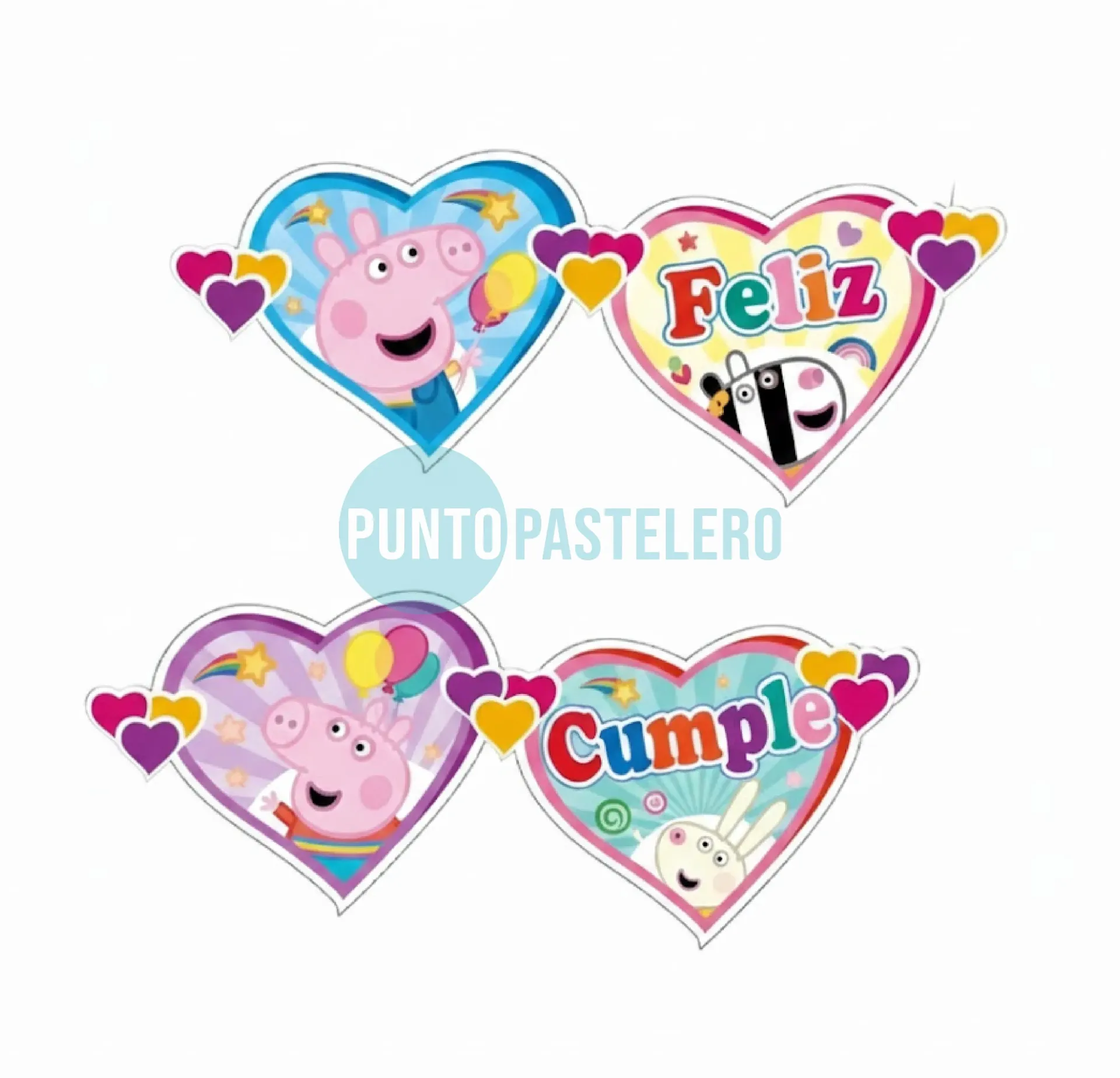 [7798113427069] BANDERIN ARTICULADO FELIZ CUMPLEAÑOS PEPPA PIG