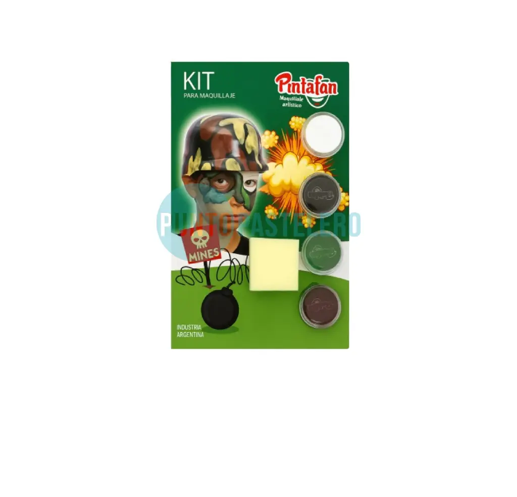 [7798134933754] SET MAQUILLAJE SOLDADO (MARRON-VERDE-NEGRO-BLANCO)