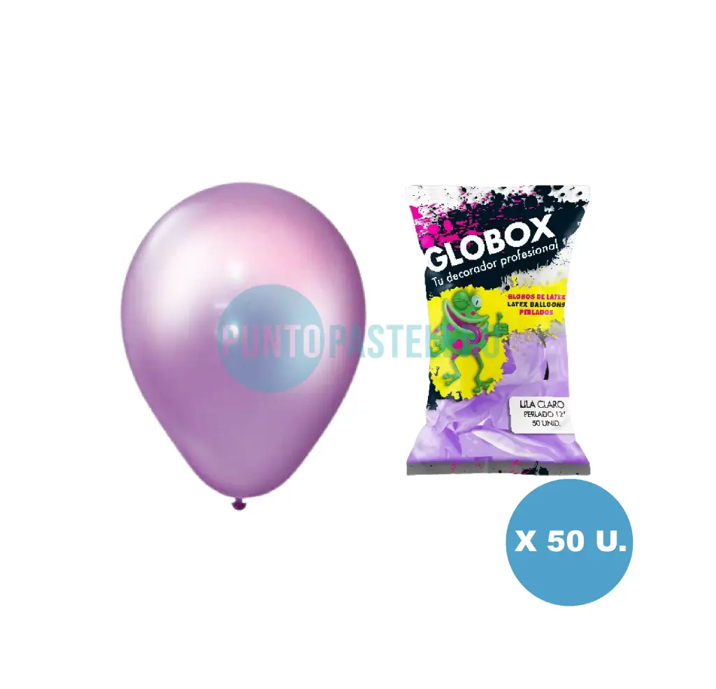 PACK GLOBO GLOBOX PERLADO 12" LILA CLARO (X 50 U.)