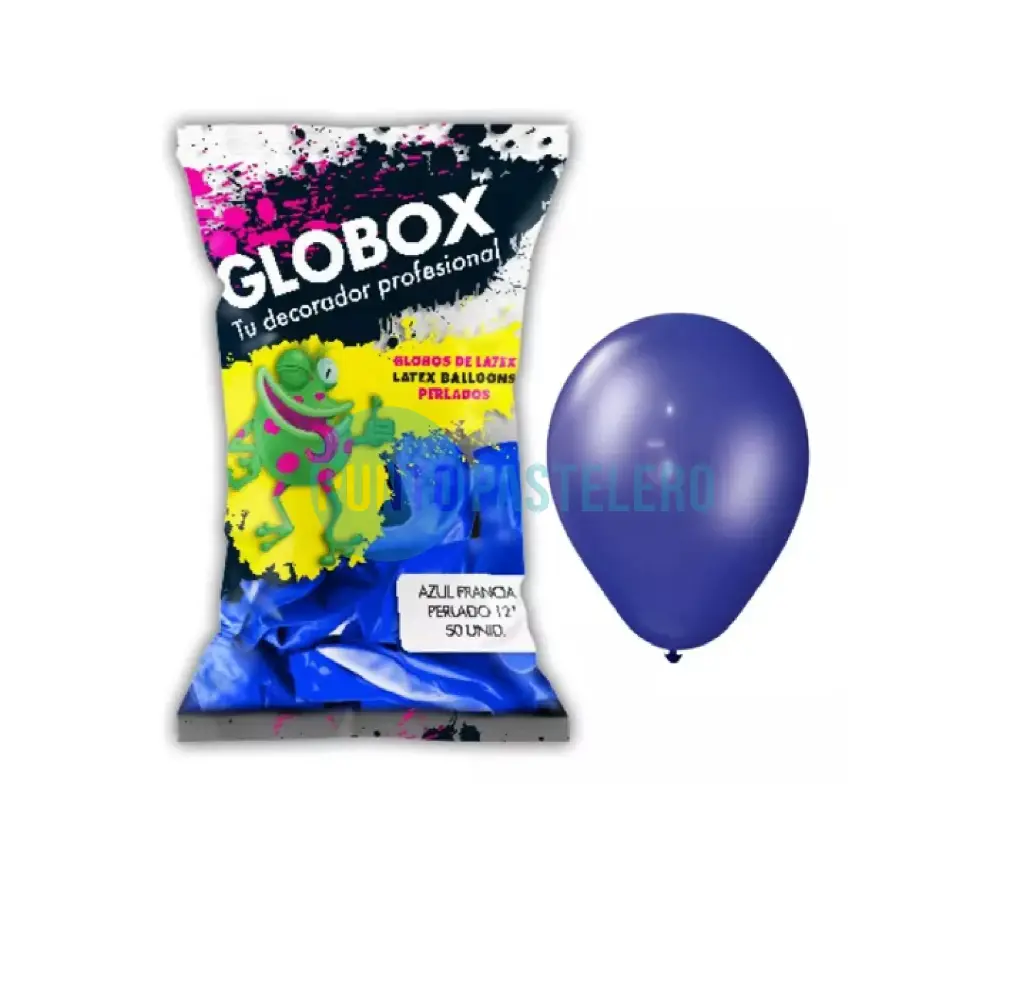 PACK GLOBO GLOBOX PERLADO 12" AQUA MARINA (X 50 U.)