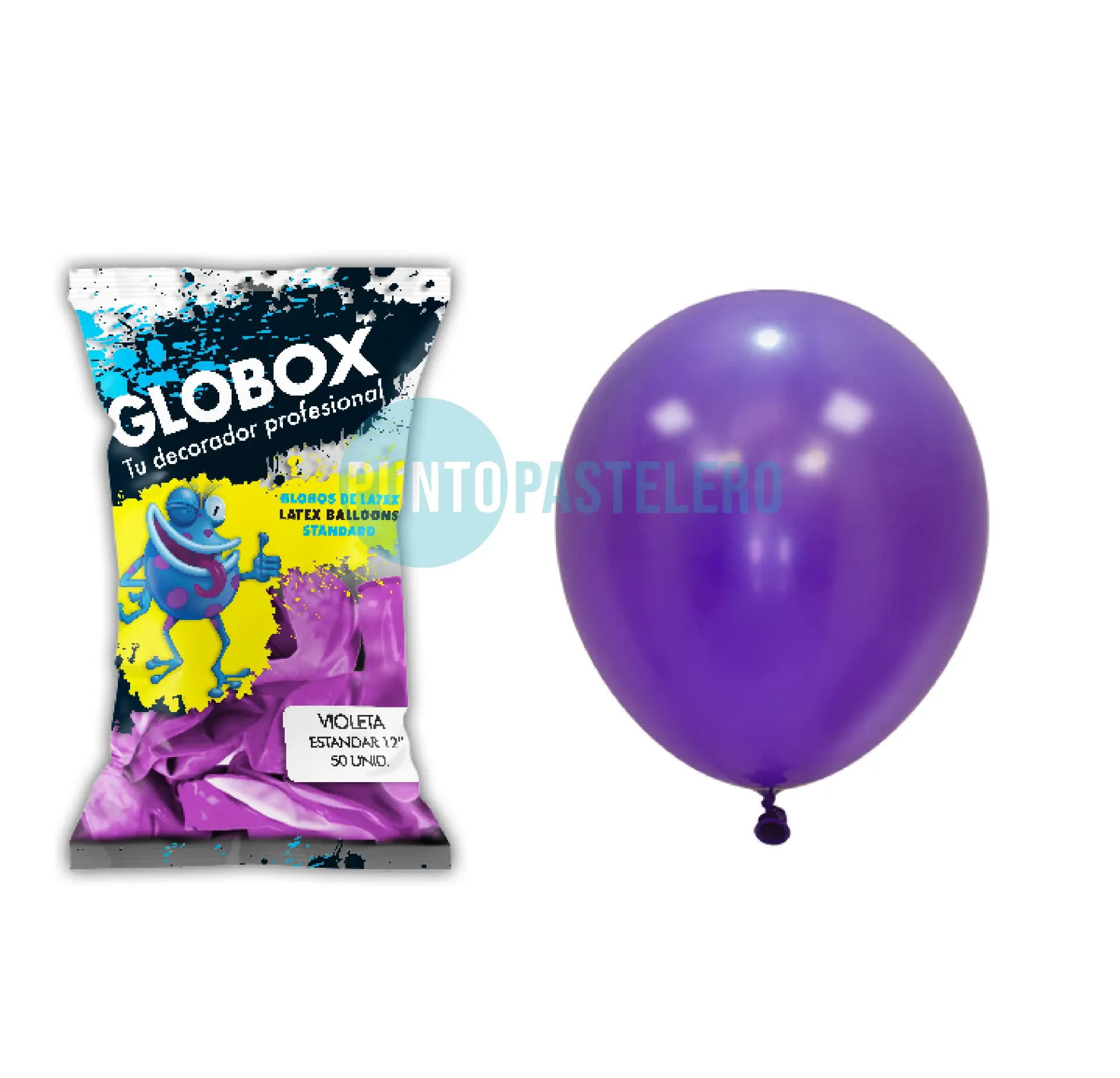 PACK GLOBO GLOBOX LISO 12" VIOLETA (X 50 U.)