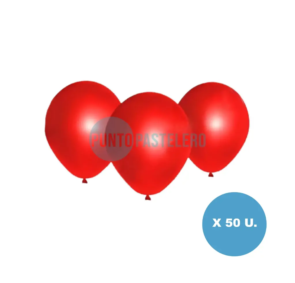 PACK GLOBO GLOBOX LISO 12" ROJO (X 50 U.)