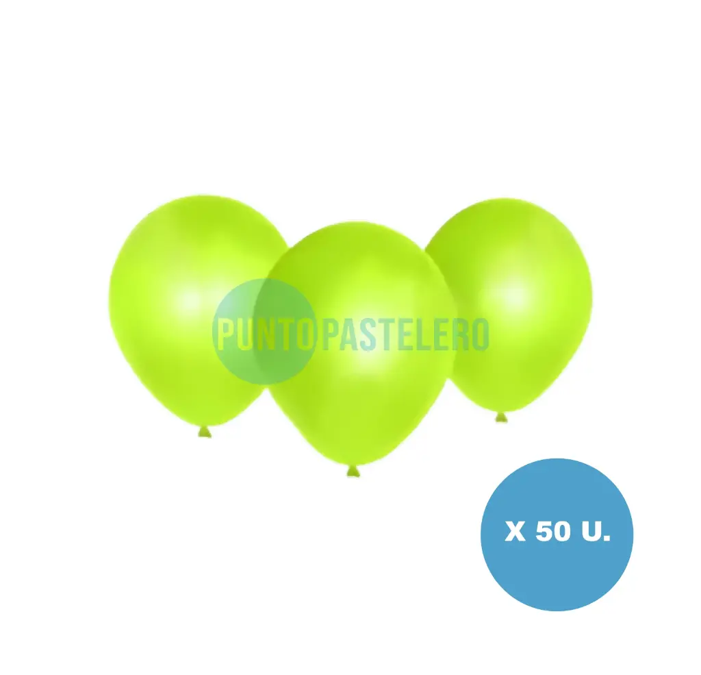 PACK GLOBO GLOBOX LISO 12" VERDE MANZANA (X 50 U.)