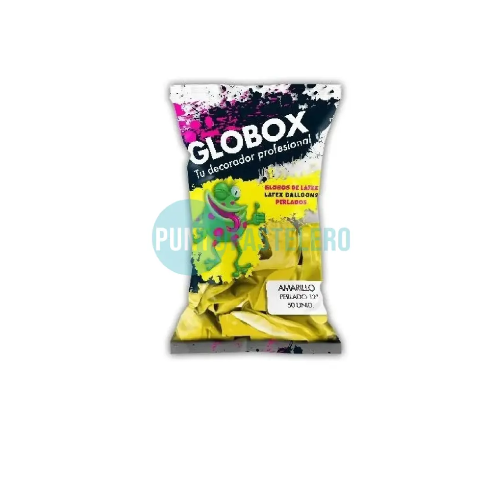 PACK GLOBO GLOBOX LISO 12" AMARILLO (X 50 U.)