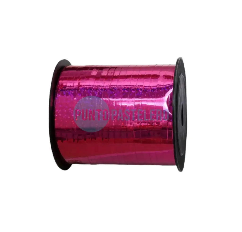 ROLLO CINTA PARA GLOBO HOLOGRAFICA FUCSIA (X 225 MT.)