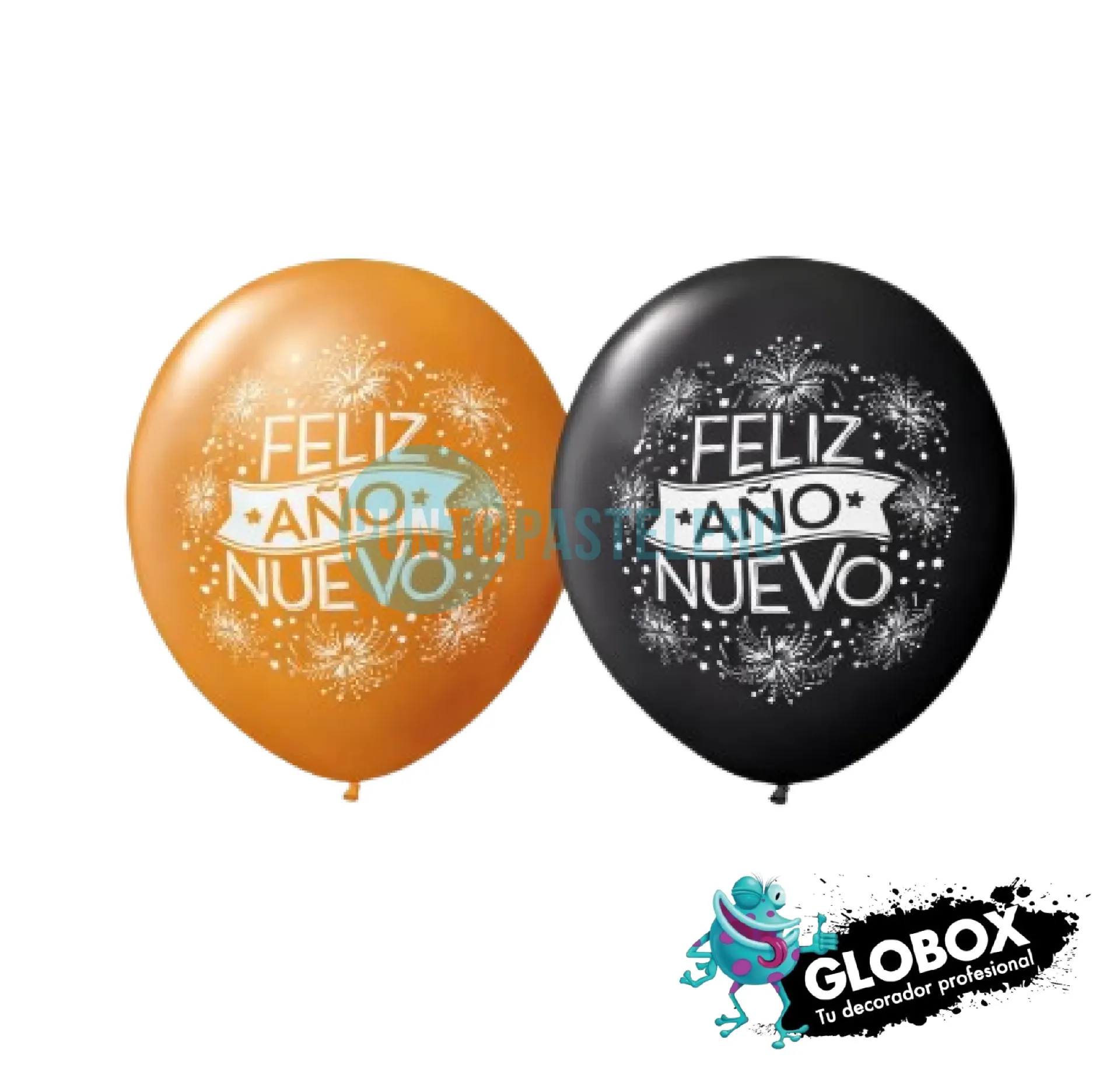 PACK GLOBOS GLOBOX AÑO NUEVO (X 12 U.)