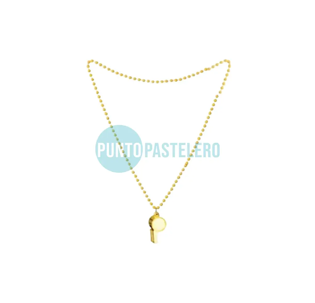 COLLAR METALIZADO DORADO CON SILBATO