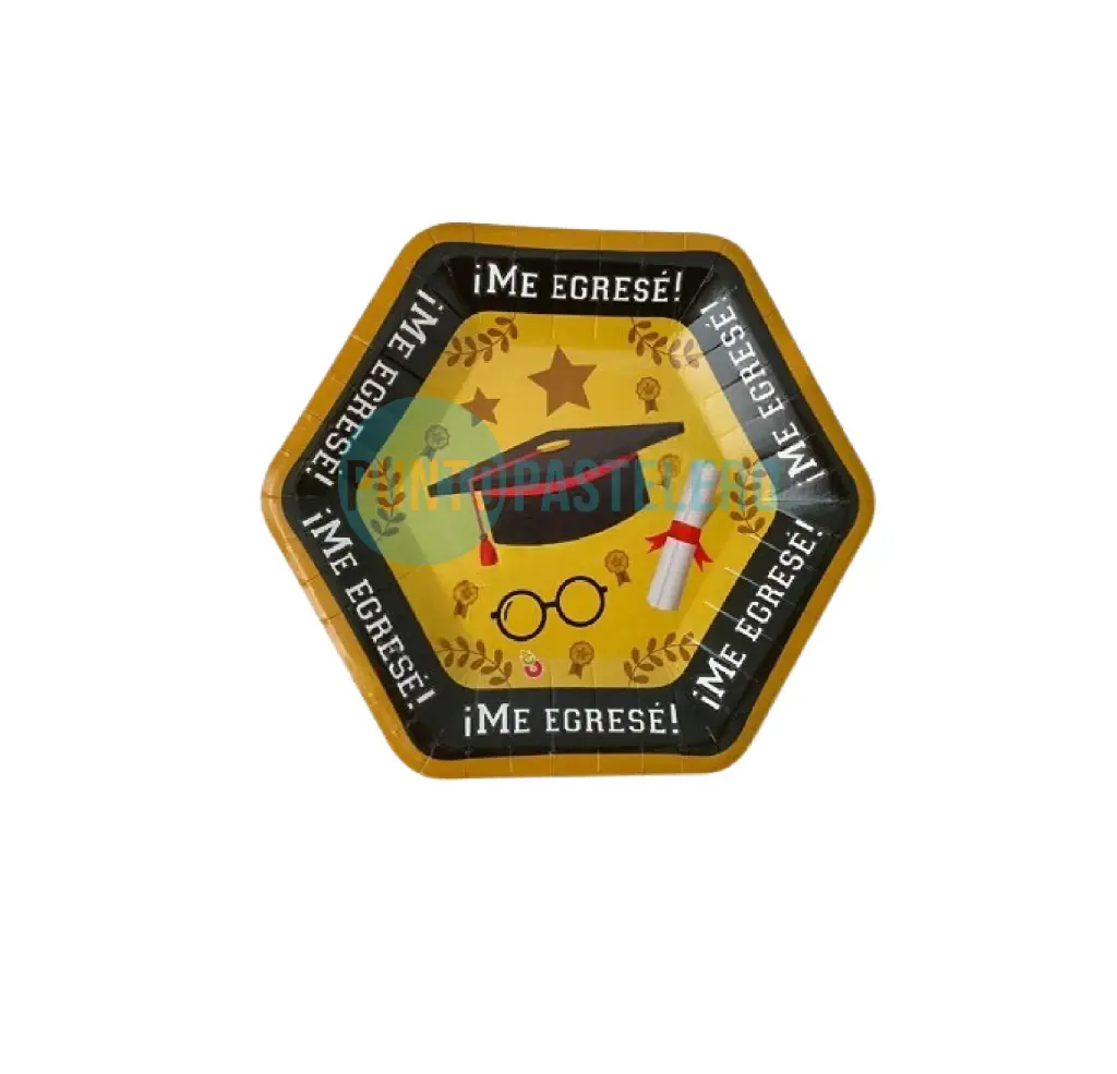 PLATO POLIPAPEL HEXAGONAL EGRESADOS (8 U.)