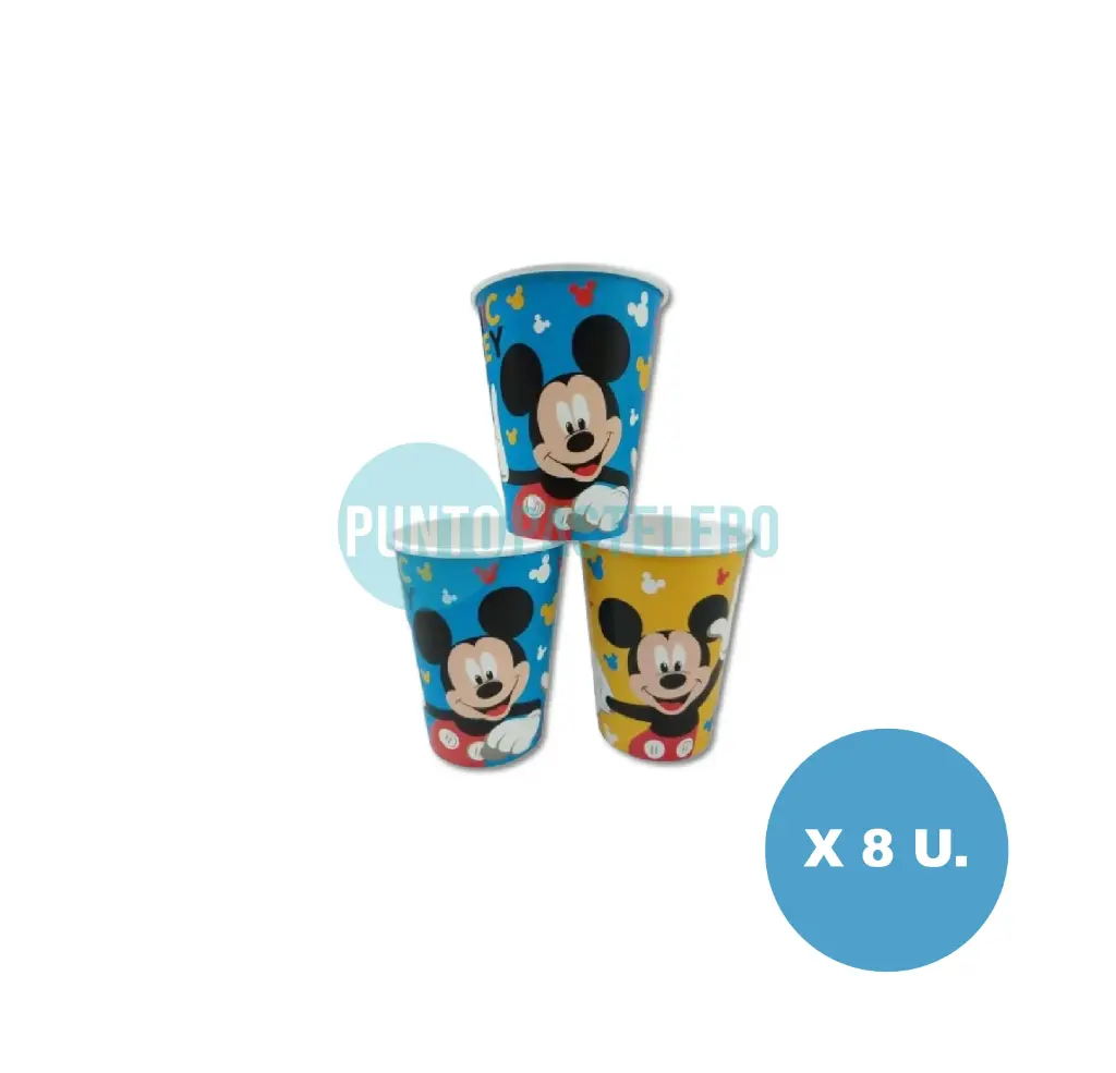 VASO DE POLIPAPEL MICKEY (8 U.)