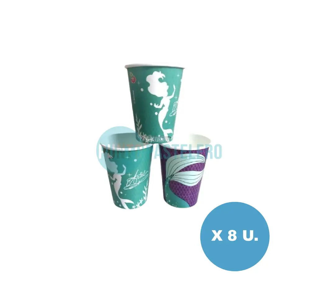 VASO DE POLIPAPEL LA SIRENITA (8 U.)
