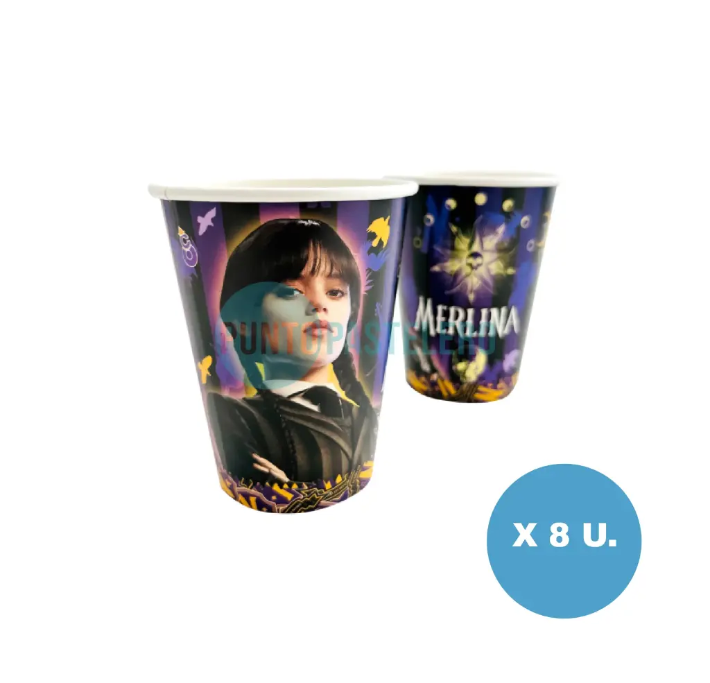 [7798342407863] VASO DE POLIPAPEL MERLINA (8 U.)