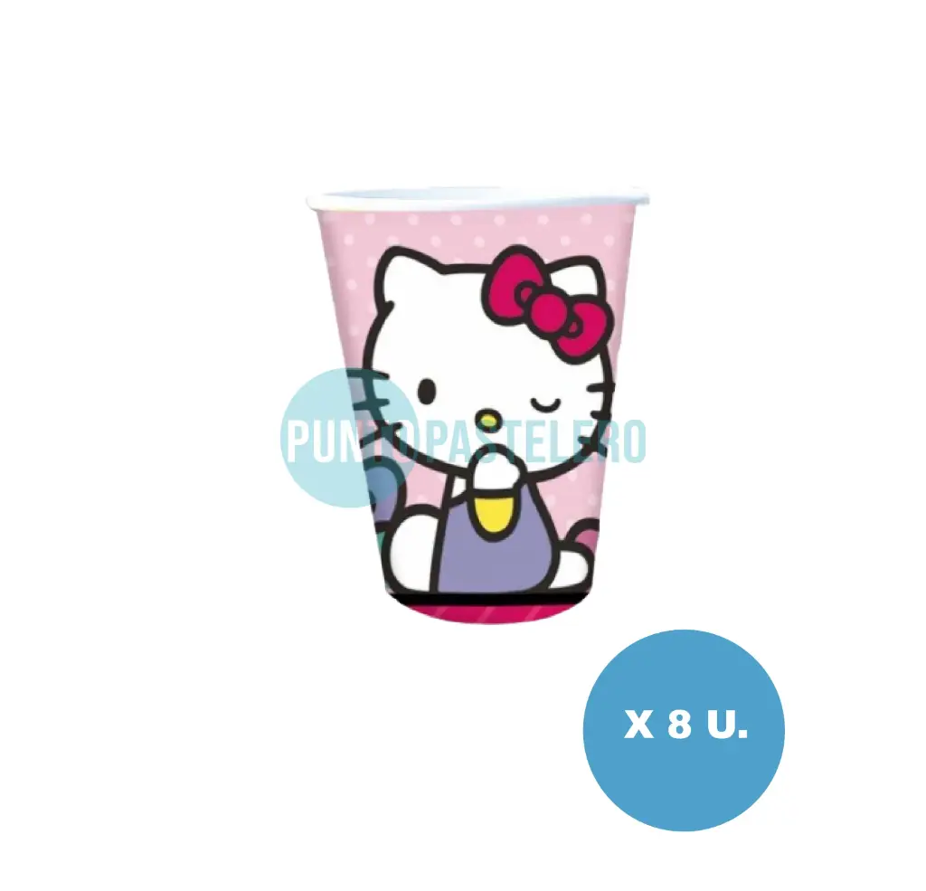 VASO DE POLIPAPEL KITTY (8 U.)