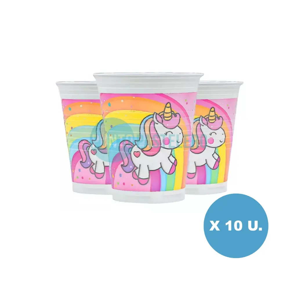 VASO UNICORNIO ARCOIRIS (10 U.)