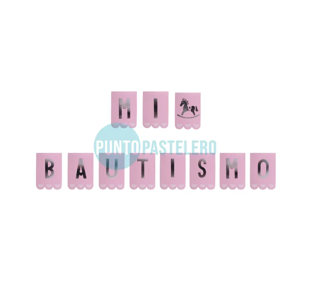 BANDERIN MI BAUTISMO (ROSA PASTEL)