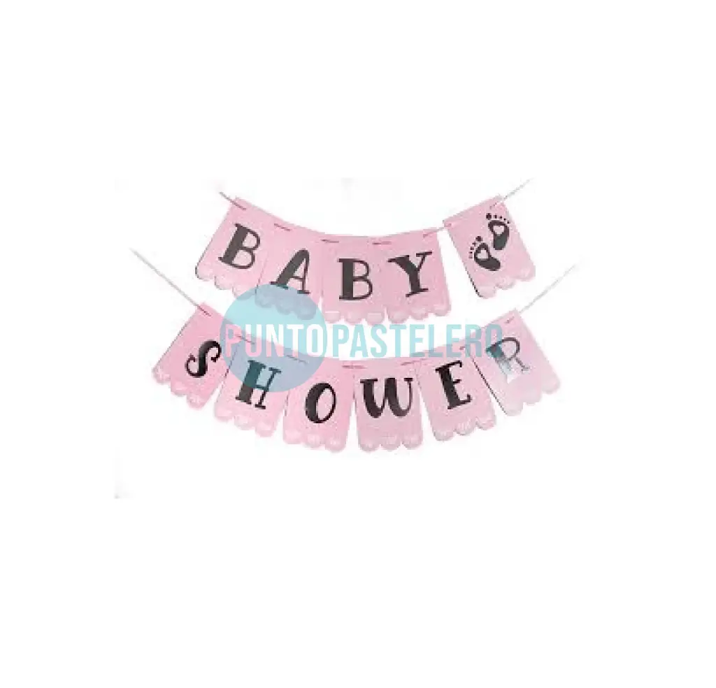 BANDERIN BABY SHOWER ROSA PASTEL